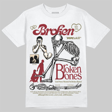 SB Dunk Low “Dark Team Red/Olive Flak” DopeSkill T-Shirt Broken Bones Graphic Streetwear - WHite 