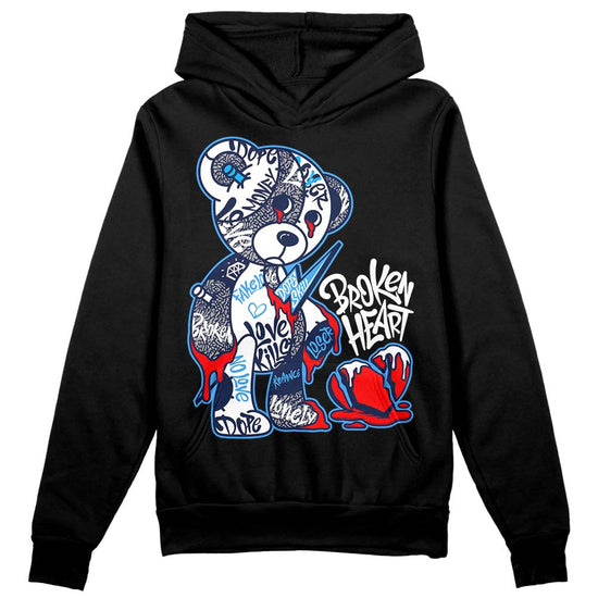 Jordan Spiz’ike Low “White/Obsidian” DopeSkill Hoodie Sweatshirt Broken Heart Graphic Streetwear - Black