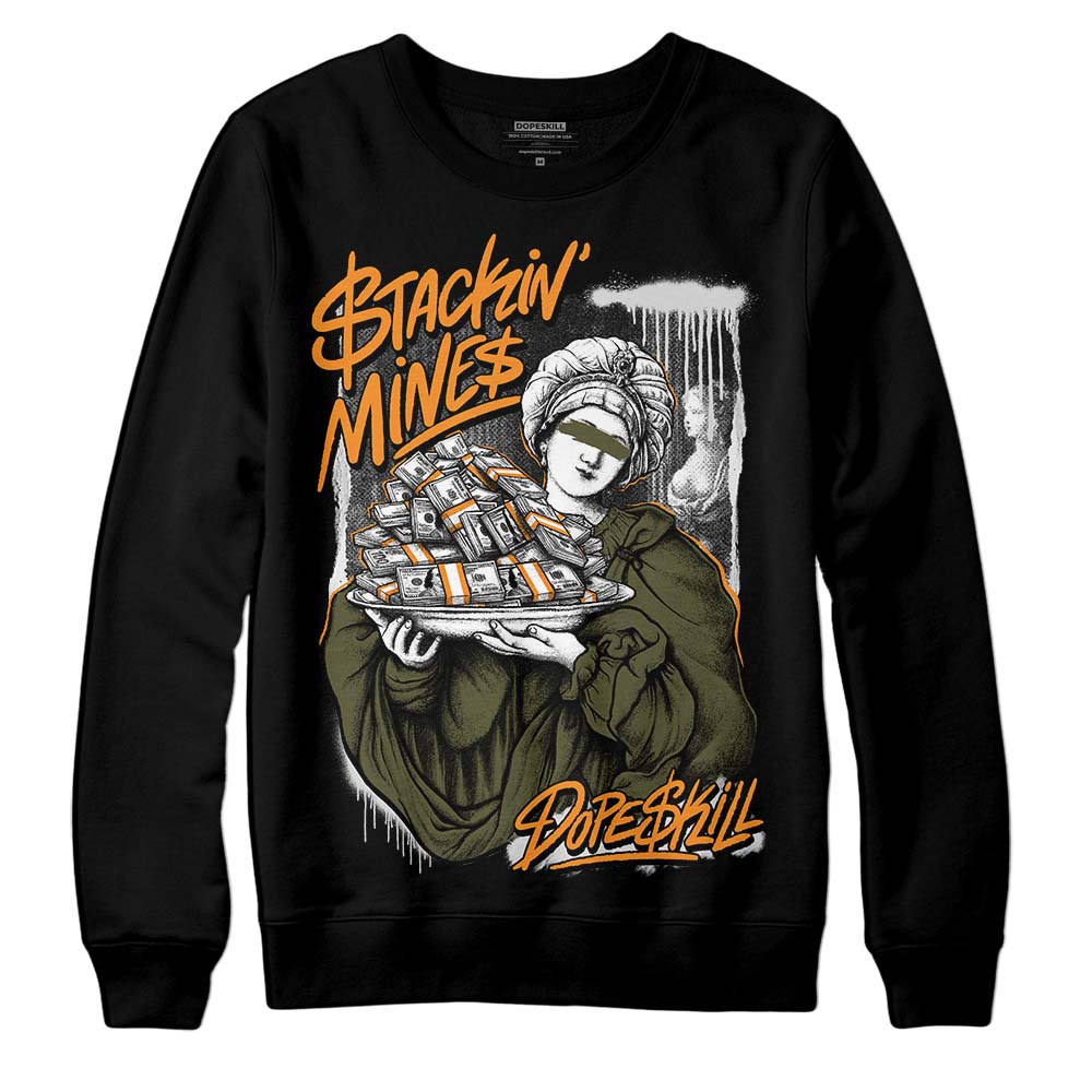 Jordan 5 “Olive” DopeSkill Sweatshirt Stackin Mines Graphic Streetwear - Black