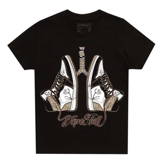 Jordan 1 High OG “Latte” DopeSkill Toddler Kids T-shirt Breathe Graphic Streetwear - Black