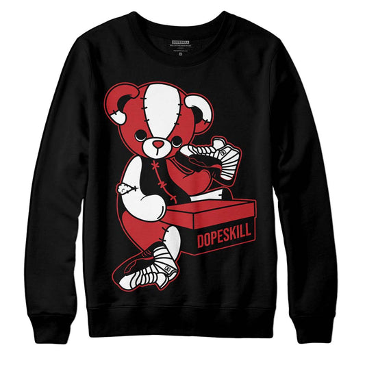 Jordan 12 “Red Taxi” DopeSkill Sweatshirt Sneakerhead BEAR Graphic Streetwear - Black