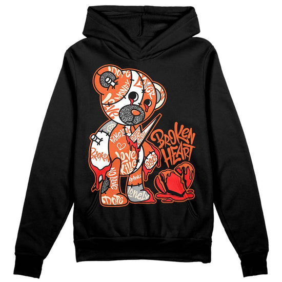 Jordan 3 Georgia Peach DopeSkill Hoodie Sweatshirt Broken Heart Graphic Streetwear - Black