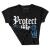 Midnight Navy 3s DopeSkill Women's Crop Top Protect Me From Evil Graphic