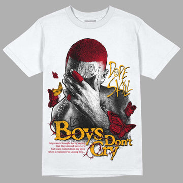 Jordan 7 Retro Cardinal DopeSkill T-Shirt Boys Don't Cry Graphic Streetwear - White