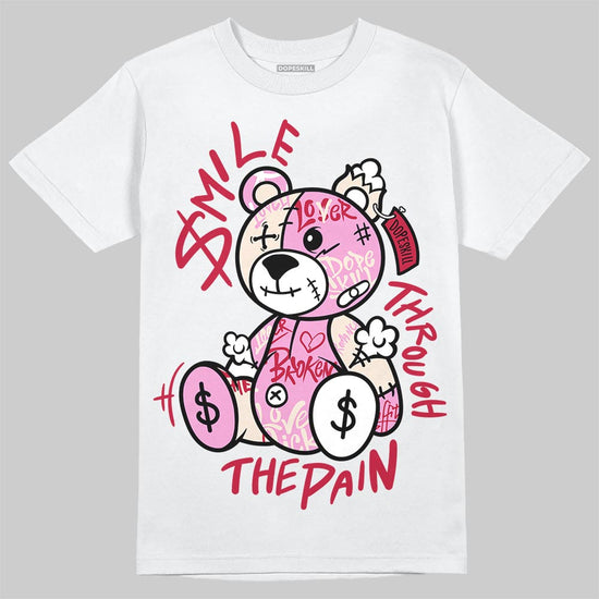 Jordan 1 Low “Pink Pack” DopeSkill T-Shirt Smile Through The Pain Graphic Streetwear - White