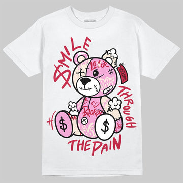 Jordan 1 Low “Pink Pack” DopeSkill T-Shirt Smile Through The Pain Graphic Streetwear - White