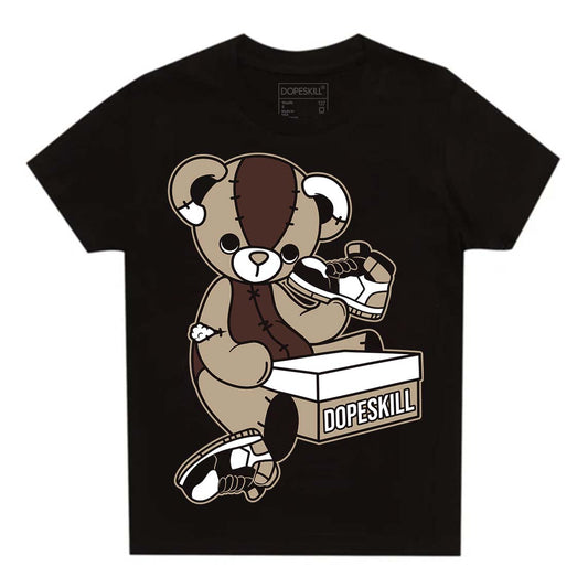 Jordan 1 High OG “Latte” DopeSkill Toddler Kids T-shirt Sneakerhead BEAR Graphic Streetwear - Black