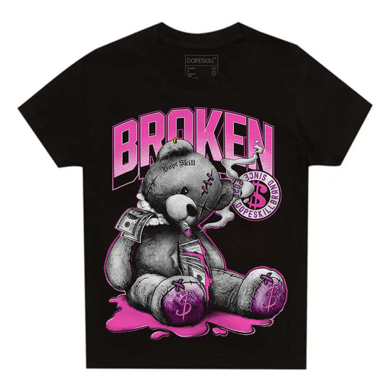 Jordan 4 GS “Hyper Violet” DopeSkill Toddler Kids T-shirt Sick Bear Graphic Streetwear - Black