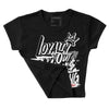 Jordan 1 High OG “Black/White” DopeSkill Women's Crop Top LOVE Graphic Streetwear - Black