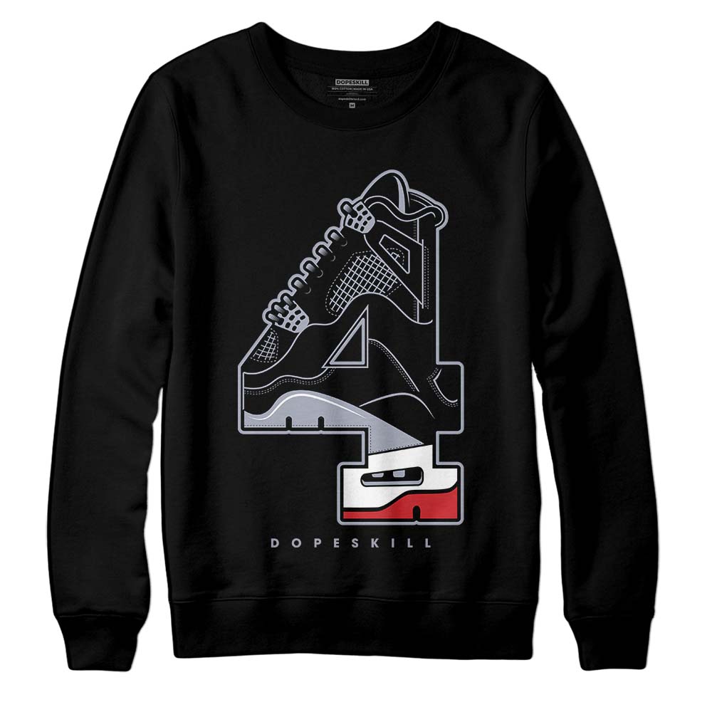 Jordan 4 “Bred Reimagined” DopeSkill Sweatshirt No.4 Graphic Streetwear - Black