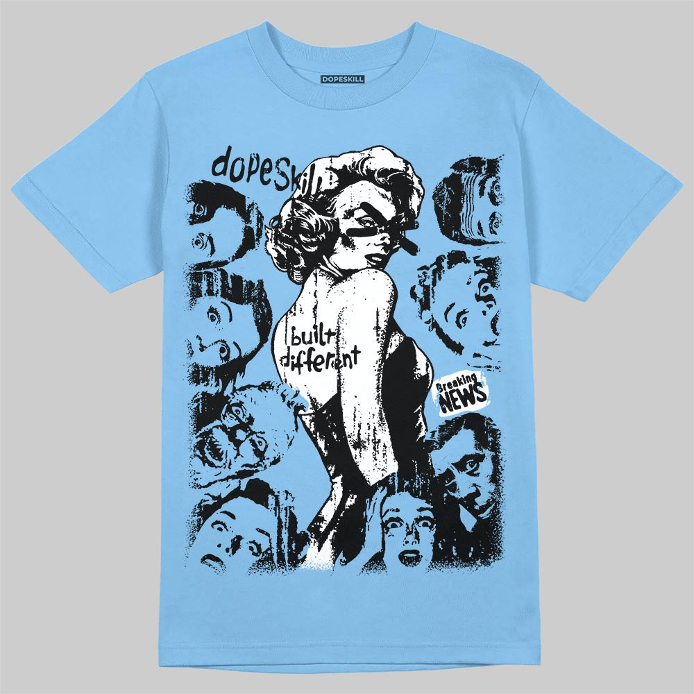 Jordan 11 Low University Blue DopeSkill T-Shirt Built Different Graphic Streetwear - Carolina Blue