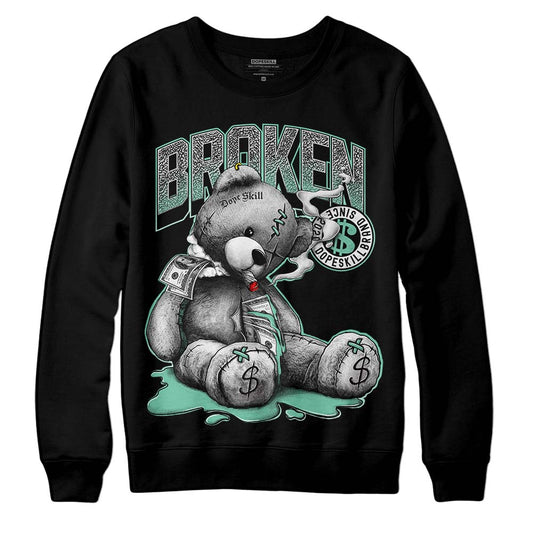 Jordan 3 "Green Glow" DopeSkill Sweatshirt Sick Bear Graphic Streetwear - Black