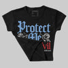 Midnight Navy 1s DopeSkill Women's Crop Top Protect Me From Evil Graphic