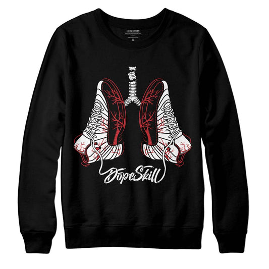 Jordan 12 “Red Taxi” DopeSkill Sweatshirt Breathe Graphic Streetwear - Black