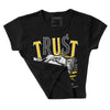 Black Tour Yellow AJ 4 Thunder DopeSkill Women's Crop Top Trust No One Tour Yellow Graphic