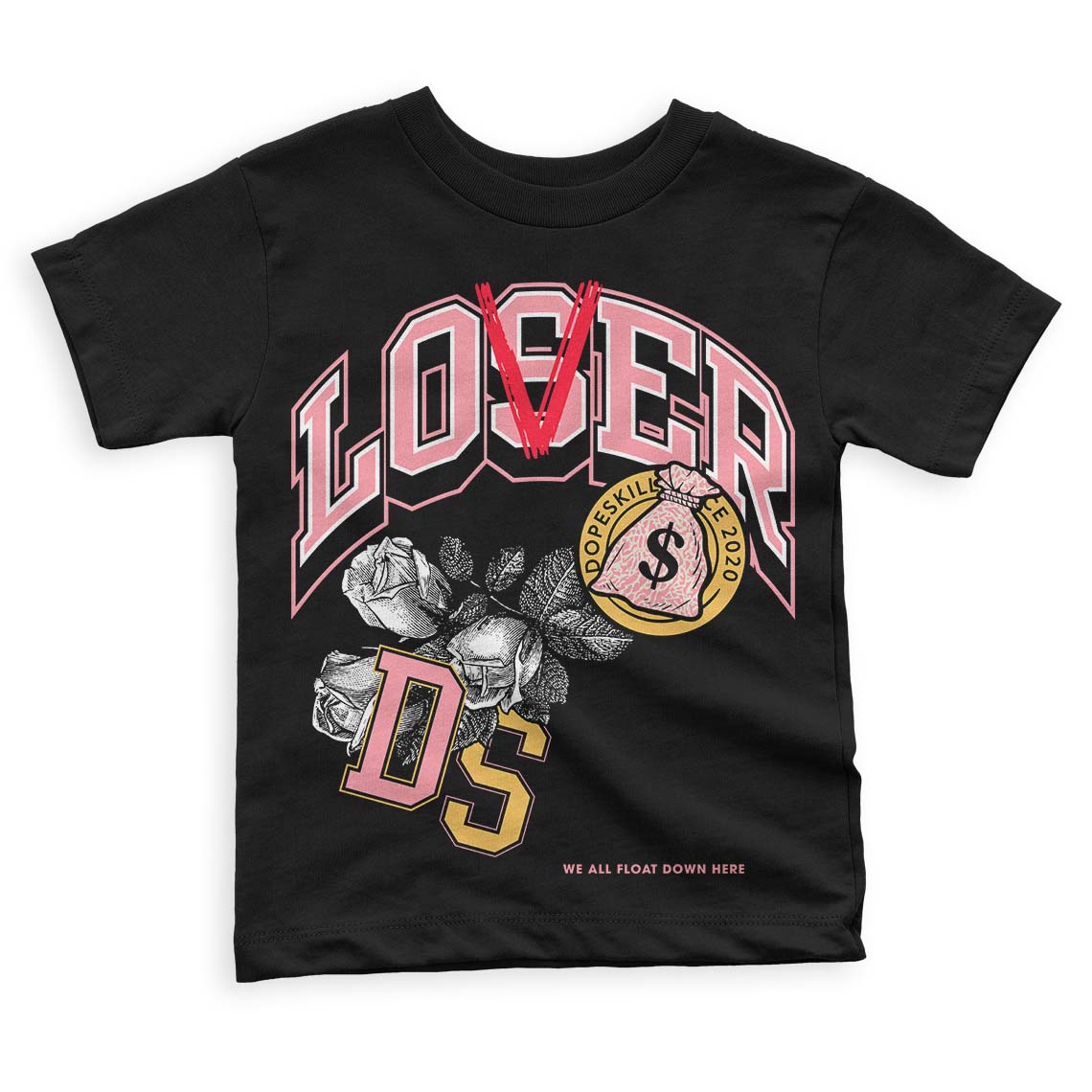 Jordan 3 GS “Red Stardust” DopeSkill Toddler Kids T-shirt Loser Lover Graphic Streetwear - Black