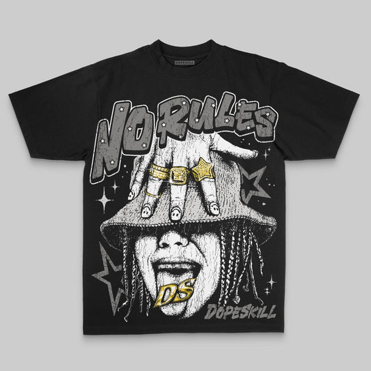 Grey Oversize Print No Rules DopeSkill Graphic Premium T-shirt Streetwear - black