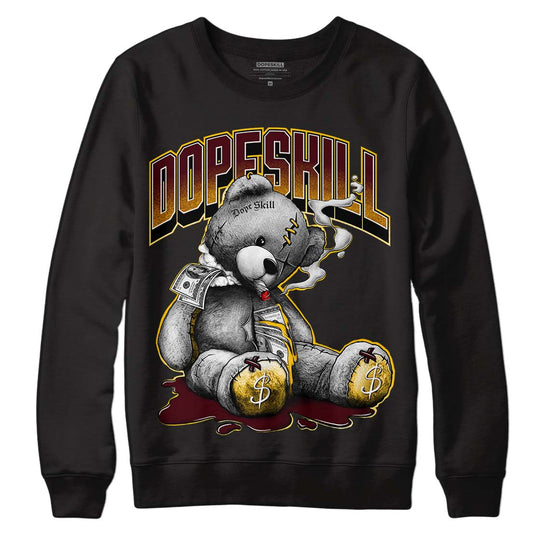 Dunk Yellow Bordeaux DopeSkill Sweatshirt Sick Bear Graphic Streetwear - Black