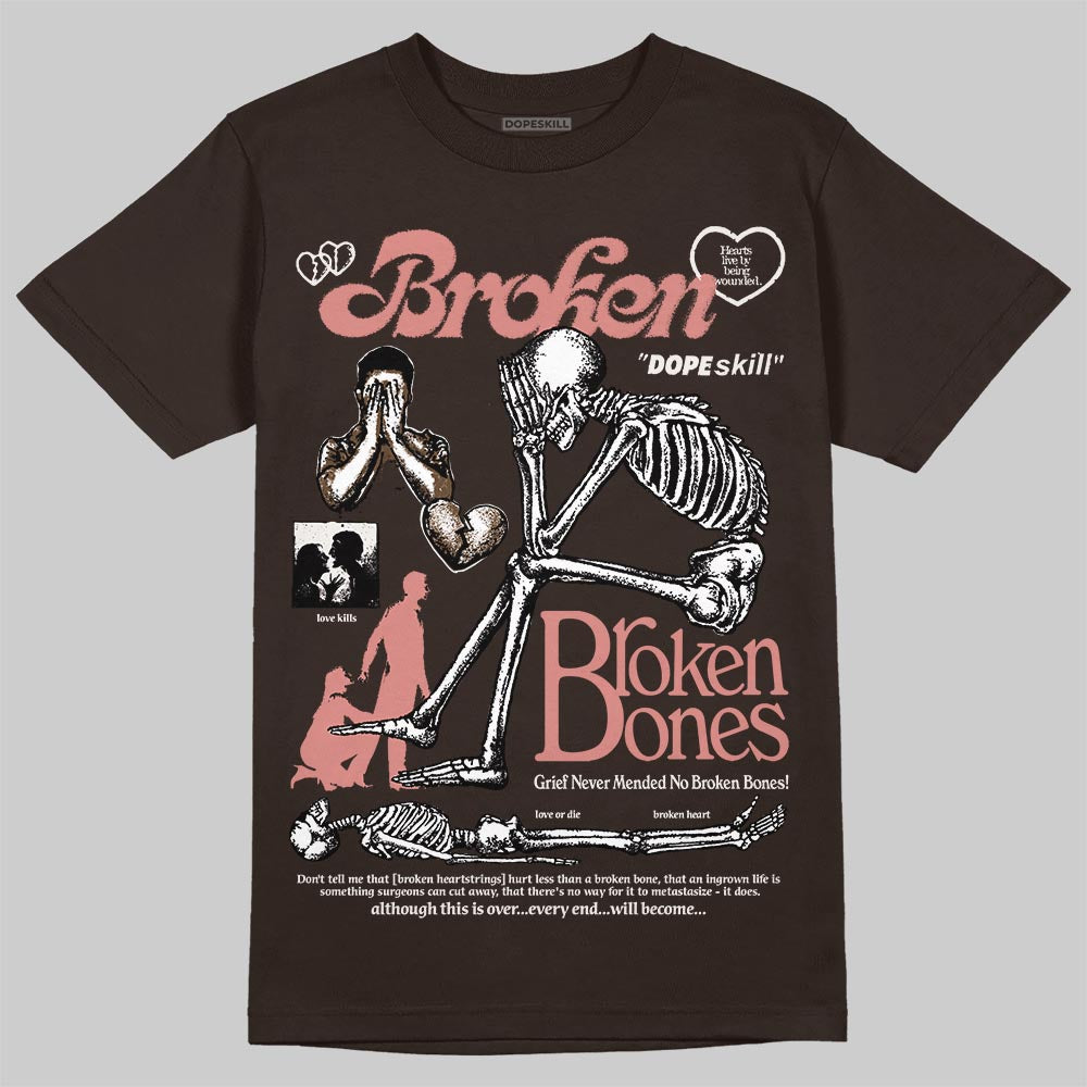 Jordan 1 High OG “Baroque Brown” DopeSkill T-Shirt Broken Bones Graphic Streetwear - Dark Chocolate