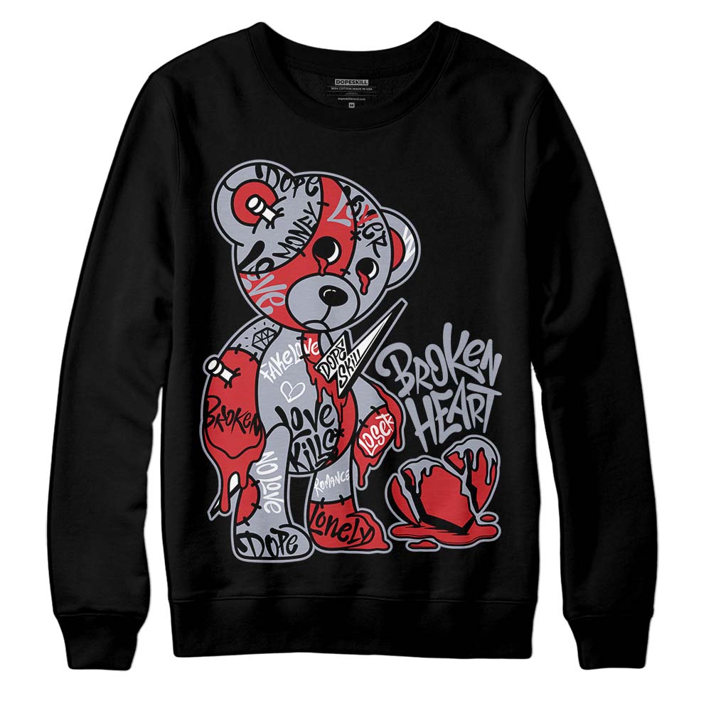 Jordan 4 “Bred Reimagined” DopeSkill Sweatshirt Broken Heart Graphic Streetwear - Black