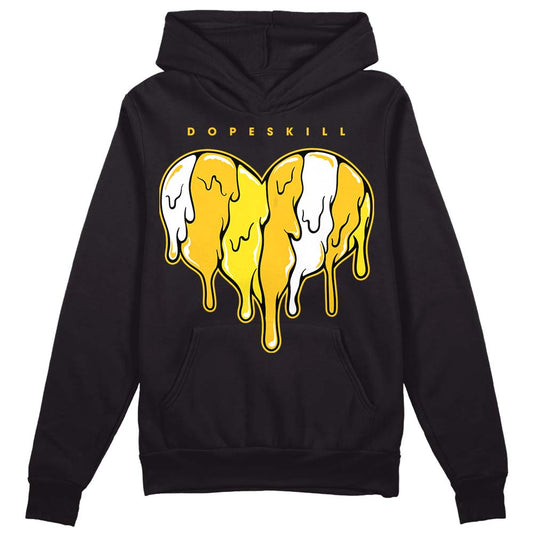 Jordan 4 Retro “Vivid Sulfur” DopeSkill Hoodie Sweatshirt Slime Drip Heart Graphic Streetwear - Black 