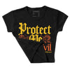 Yellow Collection DopeSkill Women's Crop Top Protect Me From Evil Graphic