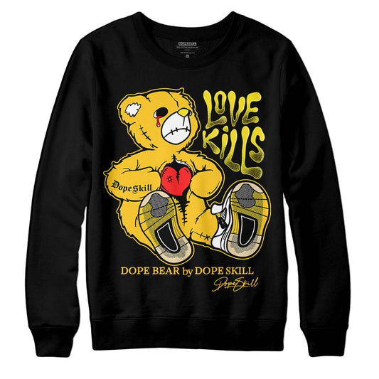 Jordan 4 Retro “Vivid Sulfur” DopeSkill Sweatshirt Love Kills Graphic Streetwear - Black