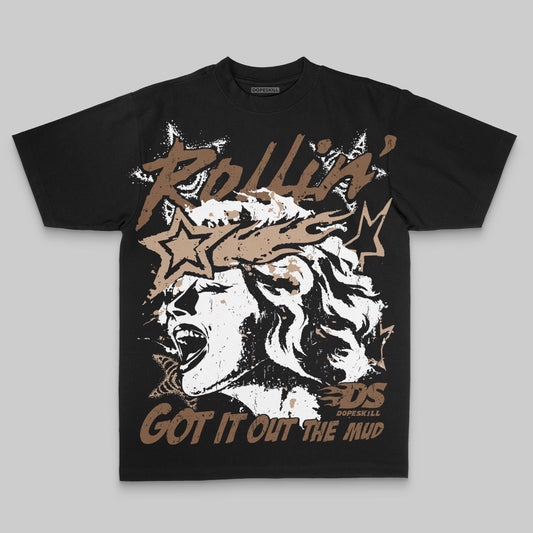 Brown Oversize Print Got It Out The Mud DopeSkill Graphic Premium T-shirt Streetwear - black