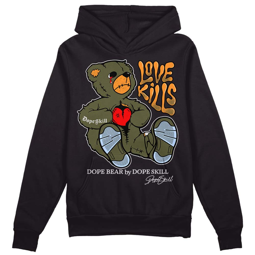 Jordan 5 "Olive" DopeSkill Hoodie Sweatshirt Love Kills Graphic Streetwear - Black