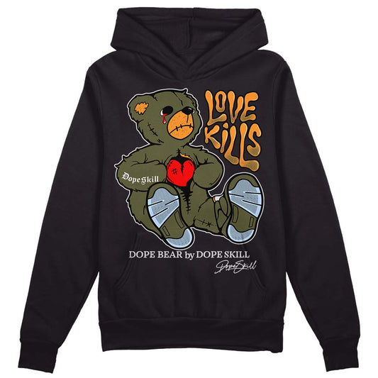 Jordan 5 "Olive" DopeSkill Hoodie Sweatshirt Love Kills Graphic Streetwear - Black