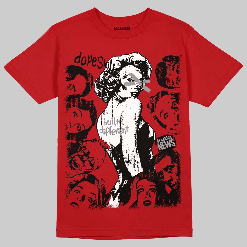 Jordan 4 Retro Toro Bravo DopeSkill T-Shirt Built Different Graphic Streetwear - Red