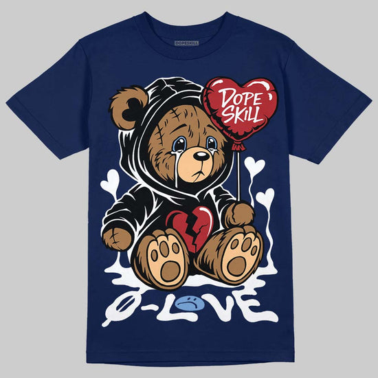 Jordan 1 High OG "Midnight Navy" DopeSkill Navy T-shirt Broken Bear Graphic Streetwear