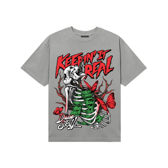 Grey Sneakers DopeSkill T-Shirt Keepin' It Real Graphic Streetwear - Gravel