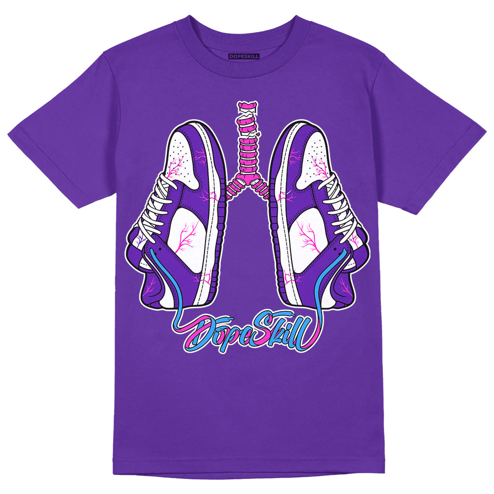 Dunk Low Championship Court Purple DopeSkill Purple T-shirt Breathe Graphic Streetwear