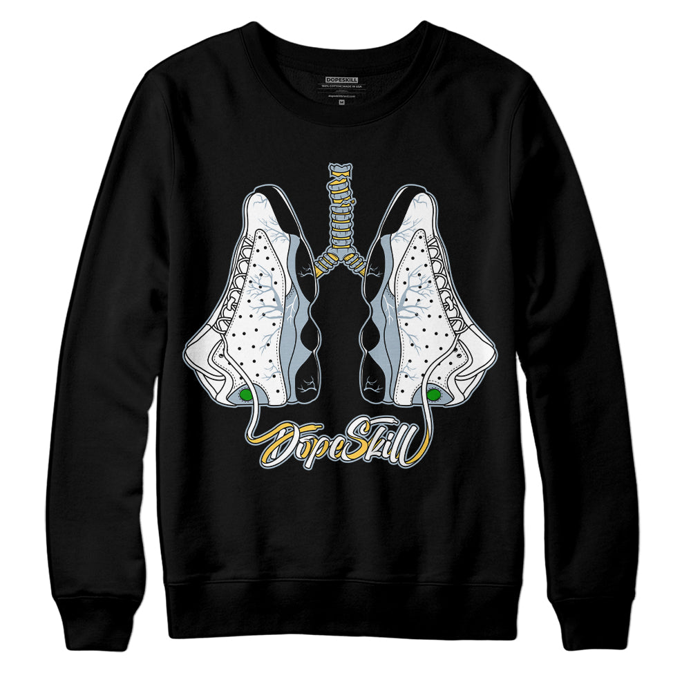 Jordan 13 “Blue Grey” DopeSkill Sweatshirt Breathe Graphic Streetwear - Black