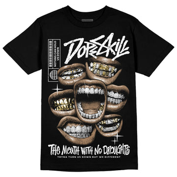 Dunk Low Panda White Black DopeSkill T-Shirt The Mouth With No Droughts Graphic Streetwear - Black