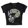 Jordan 13 “Blue Grey” DopeSkill Women's Crop Top Loser Lover Graphic Streetwear - Black