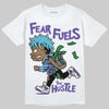 Jordan 8 Retro 'Aqua' 2025 DopeSkill T-Shirt Fear Fuels The Hustle Graphic Streetwear - White