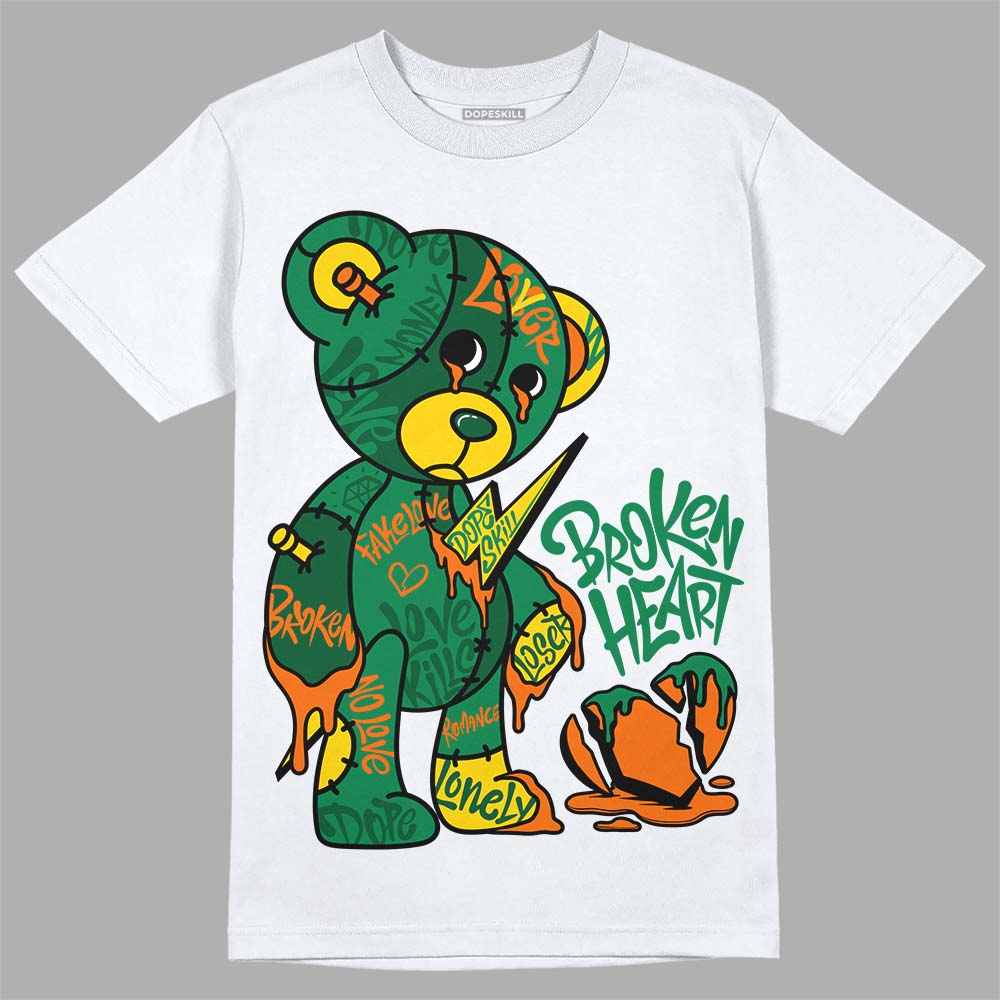 Green Sneakers DopeSkill T-Shirt Broken Heart Graphic Streetwear - White 