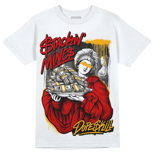 Jordan 7 Citrus DopeSkill T-Shirt Stackin Mines Graphic Streetwear - White