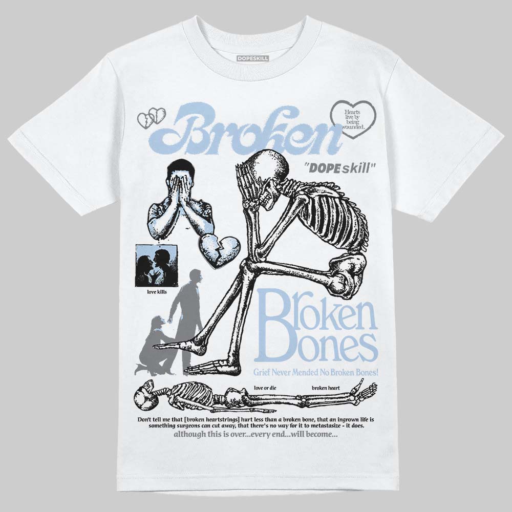 New Balance Abzorb 2000 “Silver/Blue” DopeSkill T-Shirt Broken Bones Graphic Streetwear - White