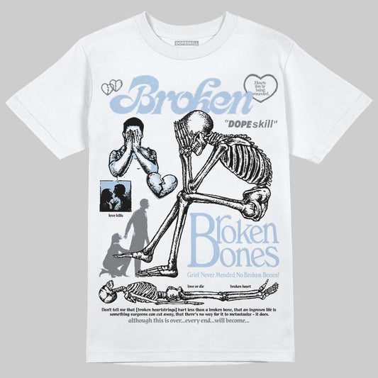 New Balance Abzorb 2000 “Silver/Blue” DopeSkill T-Shirt Broken Bones Graphic Streetwear - White