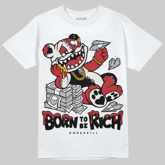 Jordan 4 “Flight Club” DopeSkill T-Shirt Born To Be Rich Graphic Streetwear - White
