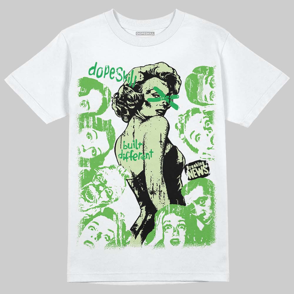 Travis Scott x Jordan Jumpman Jack "GREEN SPARK" DopeSkill T-Shirt Built Different Graphic Streetwear - White