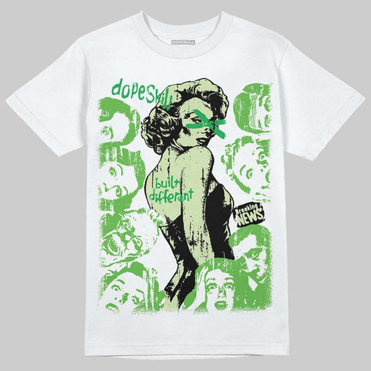 Travis Scott x Jordan Jumpman Jack "GREEN SPARK" DopeSkill T-Shirt Built Different Graphic Streetwear - White
