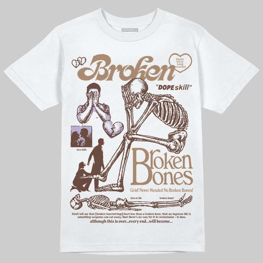 Harris Tweed x Wmns Dunk Low 'Sesame' DopeSkill T-Shirt Broken Bones Graphic Streetwear - White