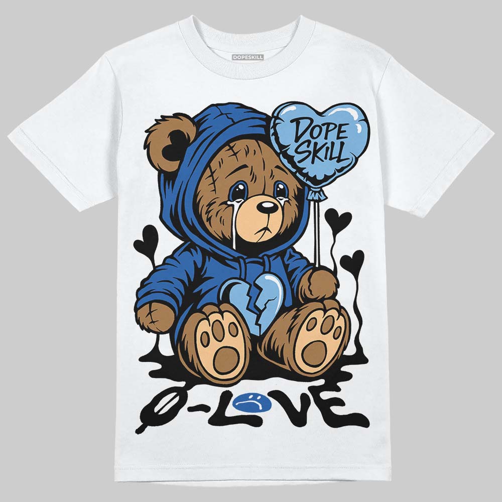 Air Foamposite One “International Blue” DopeSkill T-Shirt Broken Bear Graphic Streetwear - White