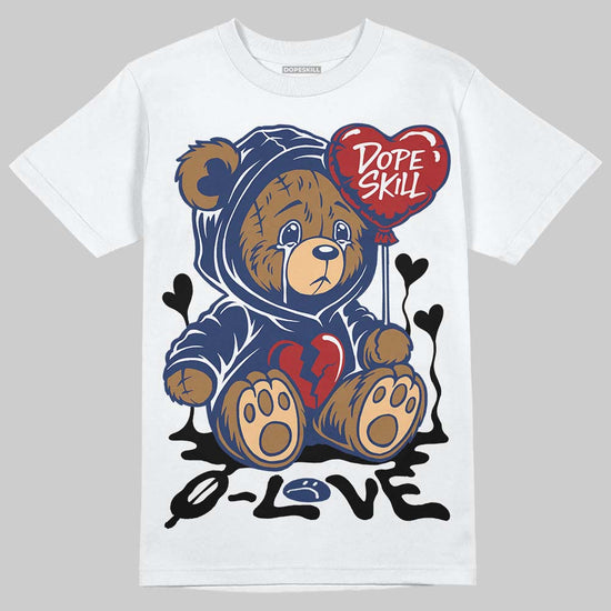 Jordan 1 High OG "Midnight Navy" DopeSkill T-Shirt Broken Bear Graphic Streetwear - White 