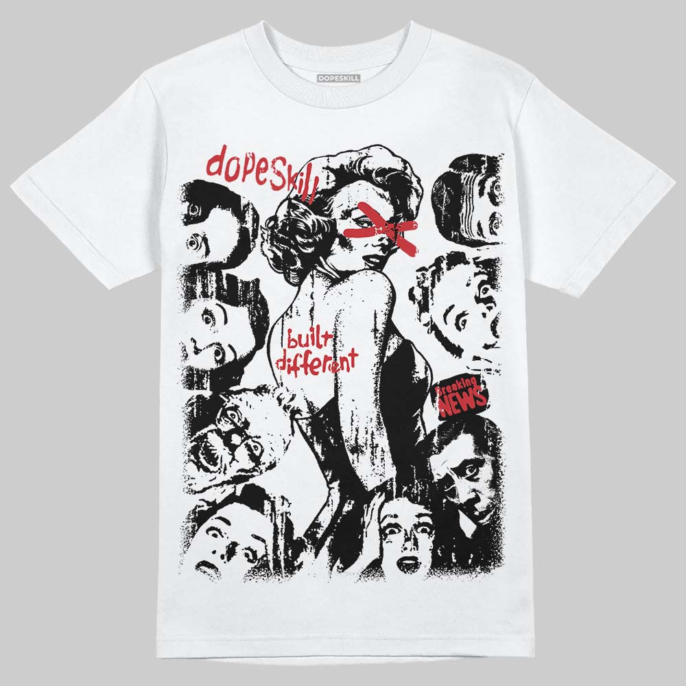 Jordan 12 “Bloodline” DopeSkill T-Shirt Built Different Graphic Streetwear - White