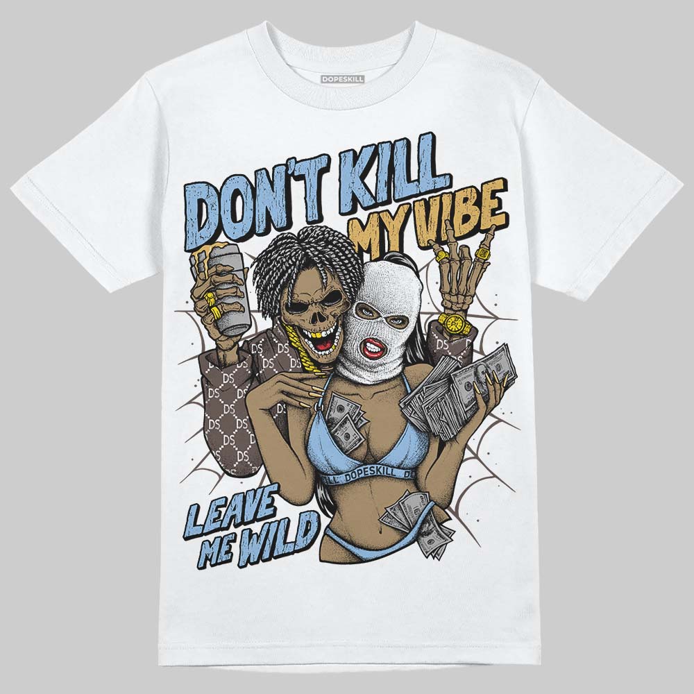 Adidas Handball Spezial ‘Light Blue’ DopeSkill T-Shirt Don't Kill My Vibe Graphic Streetwear - White 